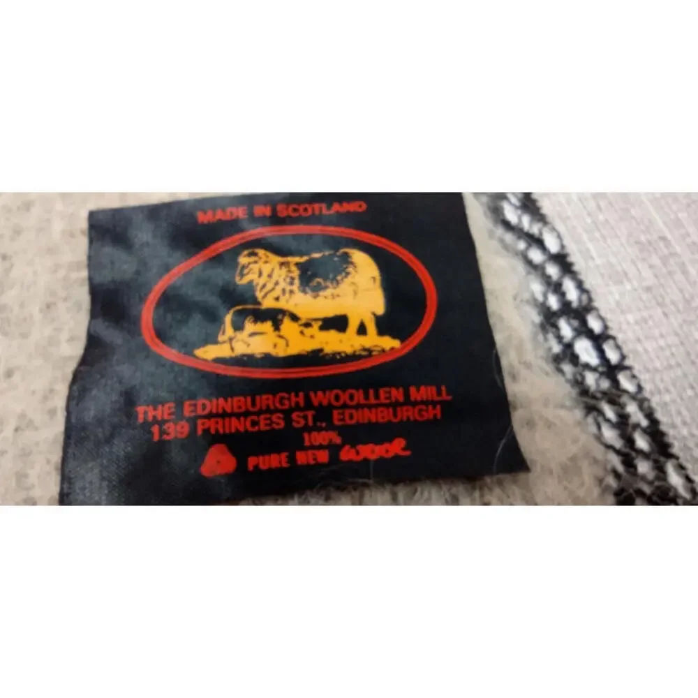 Mens 60s Scarf Scotland 100% Pure New Wool DANDY VICTORIAN Edinburgh Woolen Mill